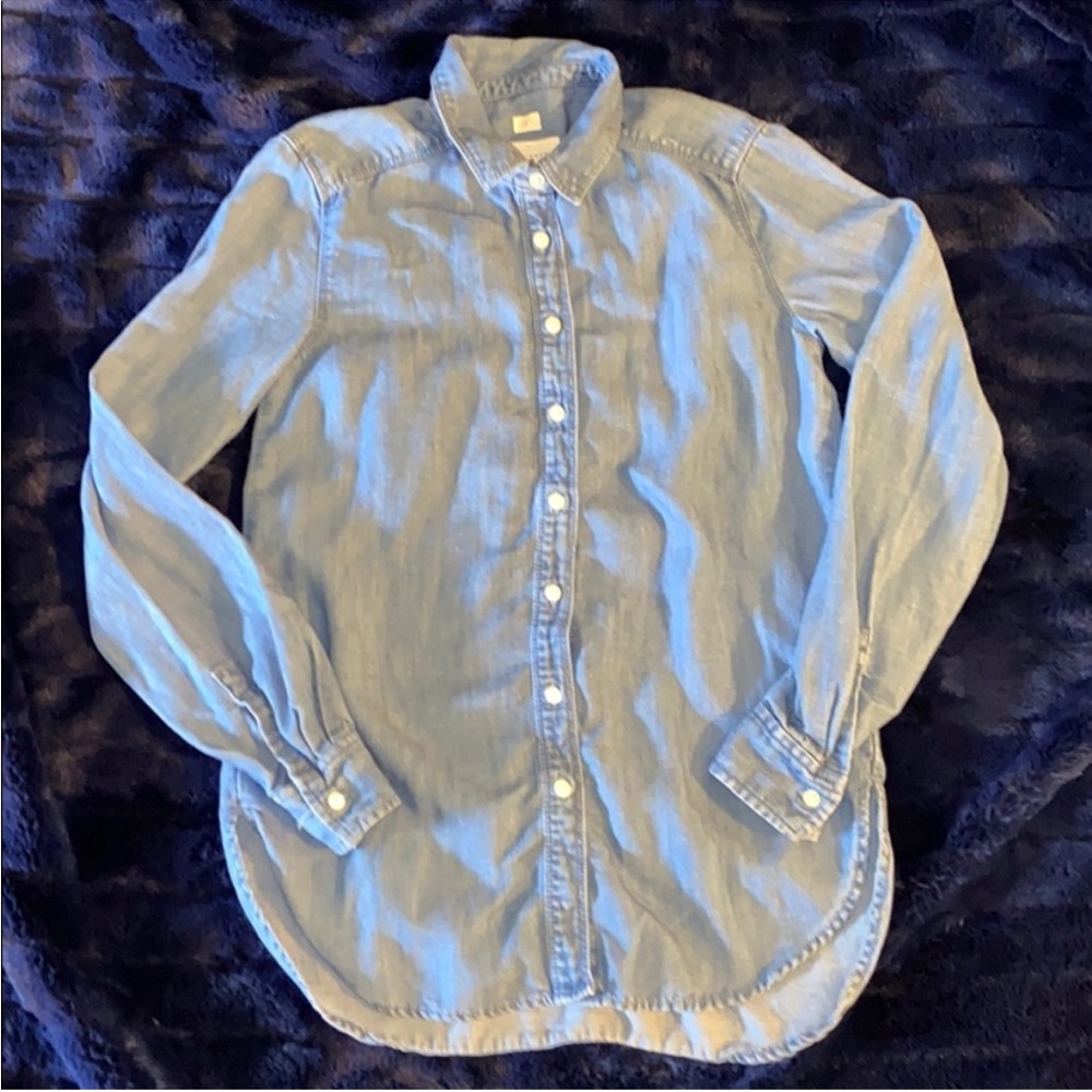 Ann Taylor Loft Blue Denim Shirt